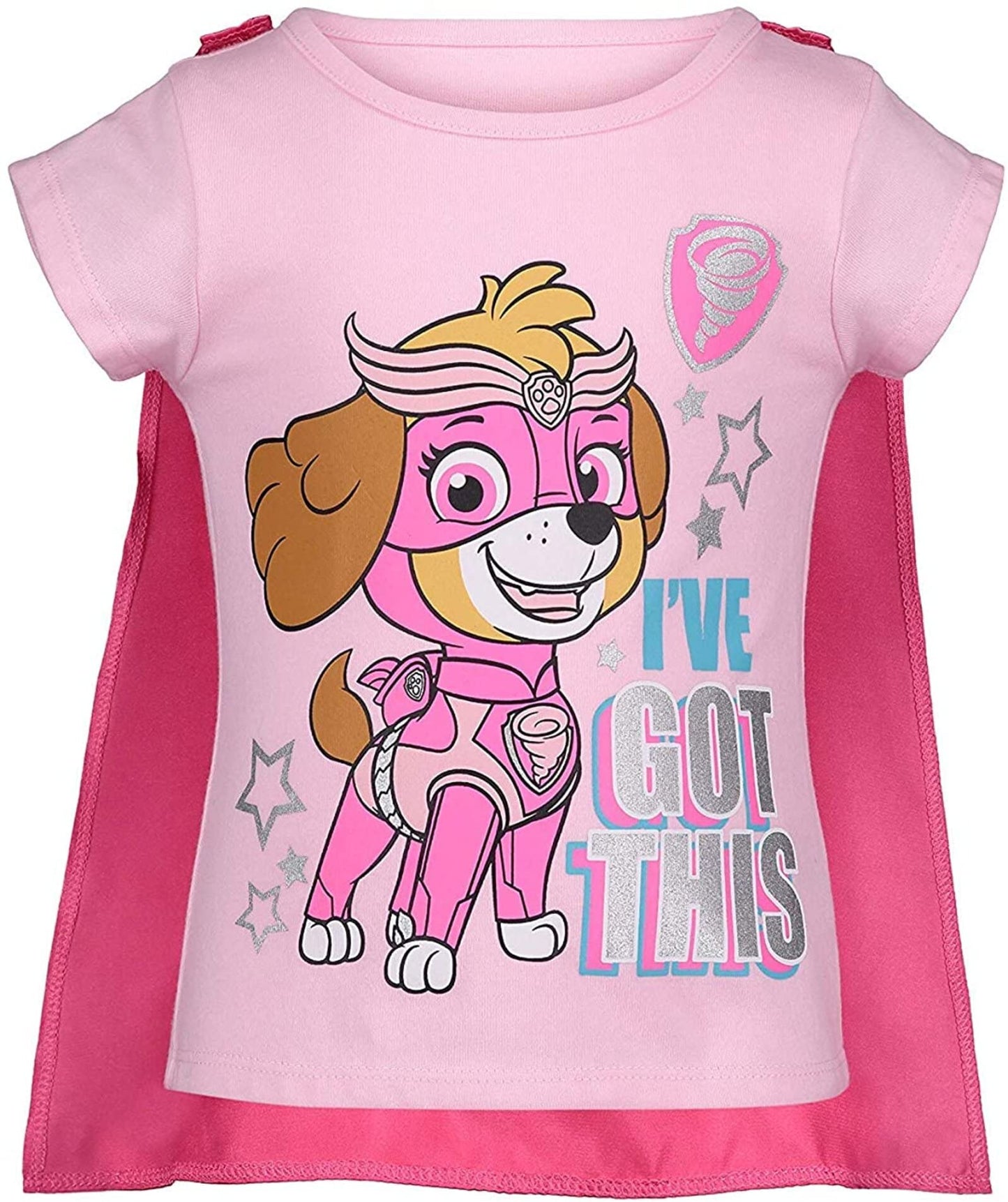 Paw Patrol Skye Toddler Girls Cosplay T-Shirt Tulle Tutu Cape and Mask 4 Piece Outfit Set 5T