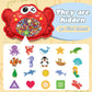 Joyreal Hide And Seek Busy Bag- 3 Pack Seek And Find Hidden Object Game, Sensory Hidden Object Search Problem Solving Travel Game For Kids 2+, Including Alphabet, Food, Fish, Animal (3)
