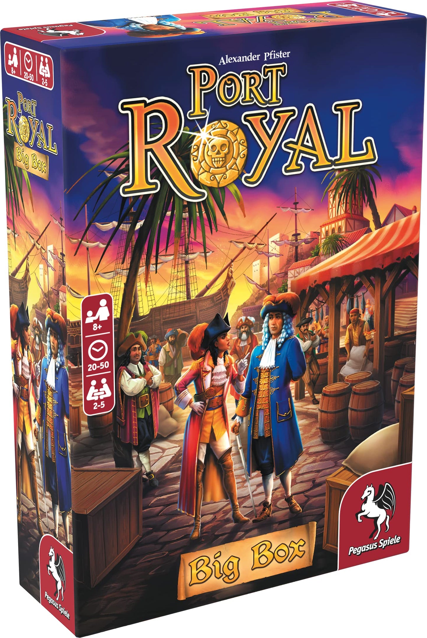 Pegasus Spiele Port Royal Big Box - Card Game 1-5 Players - Card Games for Family - 20-40 Minutes of Gameplay - Games for Family