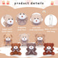 24 Pack Mini Bear Toys Bulk Plush Stuffed Animals Jointed Doll 3.15 Inch Bear Keychain For Teens Girls Adult Birthday Wedding Gr