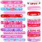 Thuodo 48 Pcs Valentines Slap Bracelets Rubber Bracelets Valentines Party Favors Gifts for Kids School Classroom Goodie Bag Stuf