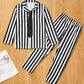 Promoted To Big Sister Boy Halloween Black And White Striped Suit Scary Costume For Kids (6T)