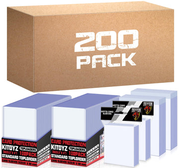 200 Ct Toploaders Cards Sleeves For Trading Cards, 3 X 4 Top Loaders Baseball Card Protectors Holder Hard Plastic Case Fit For Football, Game Card (200 Toploaders + 400 Penny Card Sleeves)