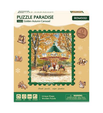 Rowood Golden Autumn Carousel Jigsaw Puzzles for Adults,DIY Craft Kits Building Set,Birthday for Mom/Women