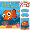 NEBURORA Party Game - 2 Pack Pin The Fin on The Clownfish Posters, Large 21"x28", Ocean-Themed Colors, Includes 48 Stickers for Kids