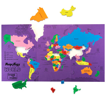 Imagimake Mapology World Map Puzzle | Educational Toys For Kids 5-7 | Puzzles For Kids Ages 4-8 | Map Of The World | 6 Year Old