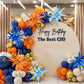 6PCS Star Balloons, 22Inch Blue and Orange Star Balloon Explosion Foil Balloons Cone Spike Balloon for Birthday Graduation Weddi