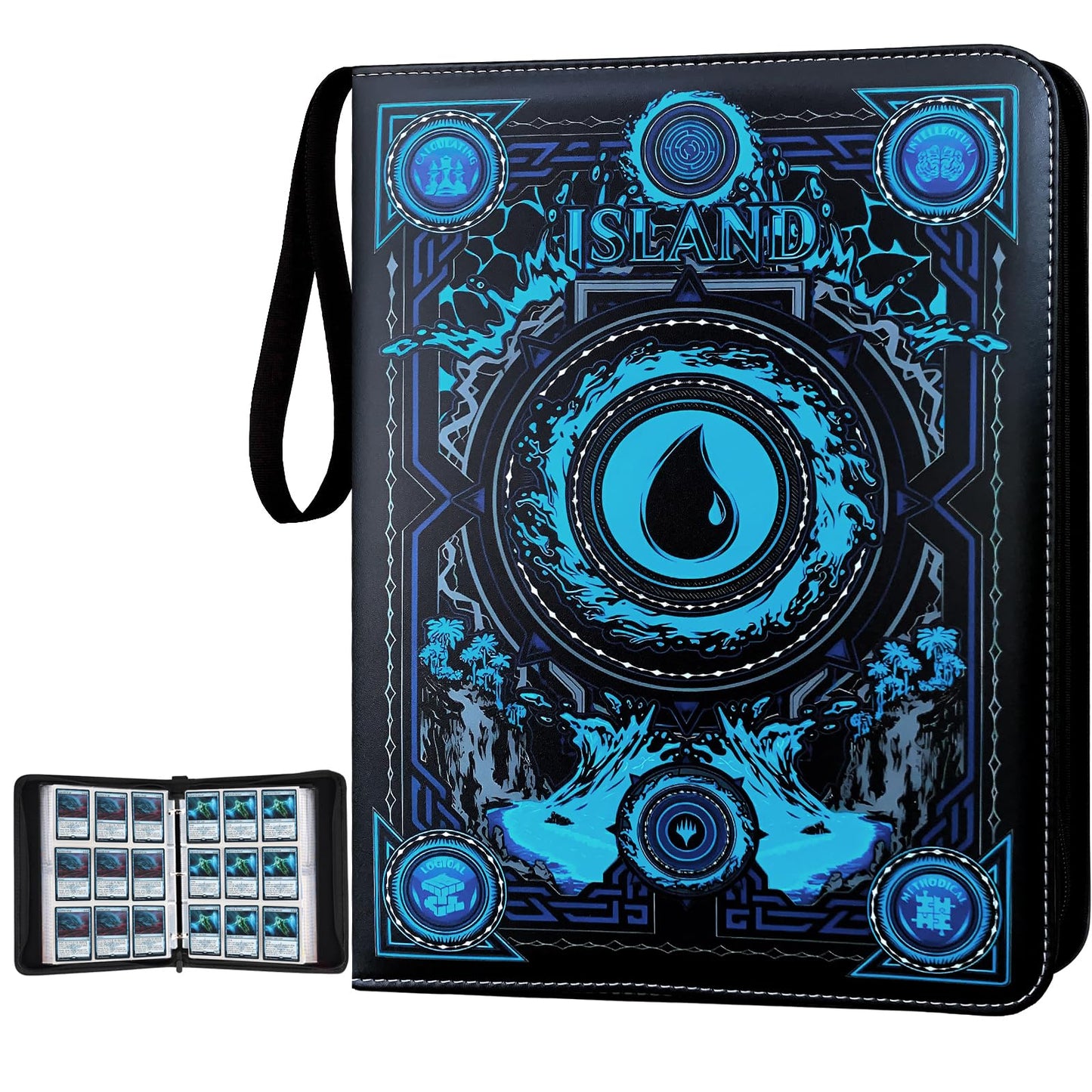 MTGPRO Trading Card Binder 9 Pocket Card Binder with Sleeves 720 Double Sided Pocket enhanced Collector Card Album Card Collection Folder for MTG TCG Yugioh Game Cards (Blue)