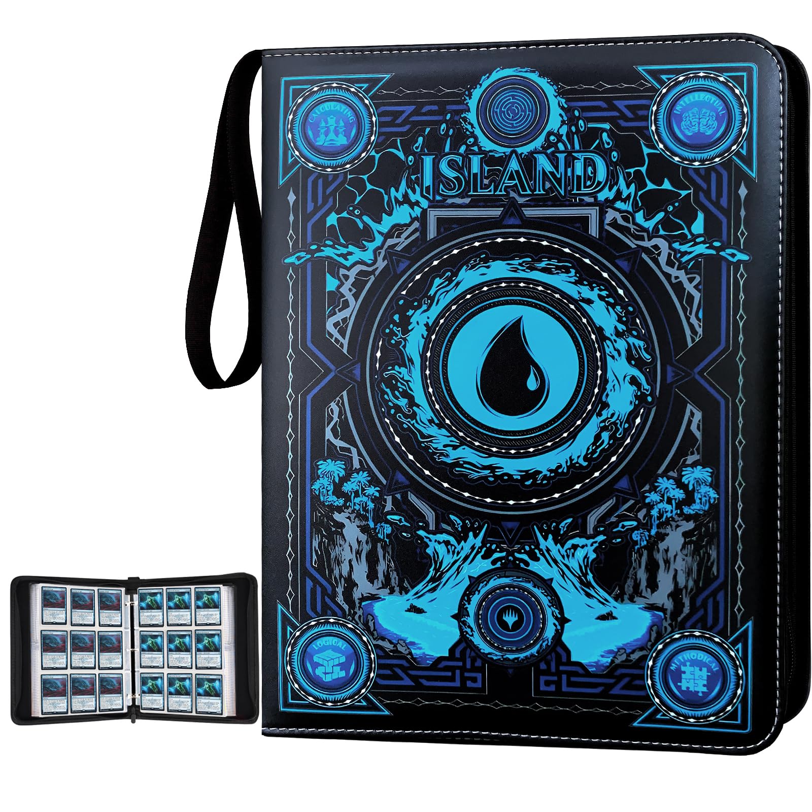 MTGPRO Trading Card Binder 9 Pocket Card Binder with Sleeves 720 Double Sided Pocket enhanced Collector Card Album Card Collection Folder for MTG TCG Yugioh Game Cards (Blue)