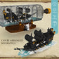 Mould King 10065 Drift Bottle Pirate Ship Building Blocks Set, 2206 Pieces, Large Black Plastic Model with Display Stand