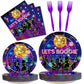 Kepeel 96 Pcs 70S Disco Party Plates And Napkins Supplies, The 70'S Birthday Party Decorations 80S 90S Dance Disco Boogie Theme