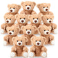 Jenaai 12 Pcs Christmas Bears Bulk 10 Bear Stuffed Animal Baby Shower Decorations Small Stuffed Plush Toys Gifts for Girls Boy