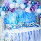 Frozen Balloons Set, 12 Inch Metallic Blue Purple Balloons Snowflake Confetti Latex Balloons Metallic Silver Helium Balloon Gril