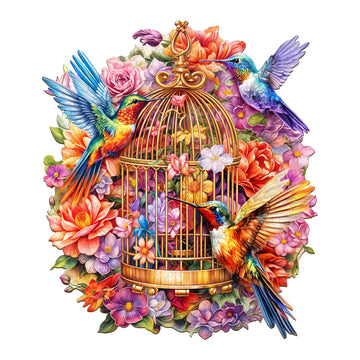 Wooden Hummingbird Puzzles - Unique Shaped Wooden Jigsaw Puzzles - Hummingbird Wooden Puzzles - Animal Wooden Puzzle Creative Bi