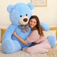 Maogolan Giant Teddy Bear Plush, Life Size Large Teddy Bear Stuffed Animal 5 Feet,Soft And Fluffy Big Teddy Bear Gift For Baby Shower,Christmas,Valentines,Blue