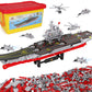2234 Pieces Aircraft Carrier Building Blocks With Storage Box, 38X 7.7X10.5 Inch Stress Release Large Construction Military Wars