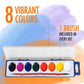 Neliblu Watercolor Paint Set - Pack of 36 Watercolor Palettes with 8 Washable Colors - Includes Paintbrushes - Art Supply Kit fo