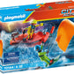 Playmobil Kitesurfer Rescue Set with Speedboat, One Size, Colourful, Model 70144, Plastic