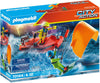 Playmobil Kitesurfer Rescue Set with Speedboat, One Size, Colourful, Model 70144, Plastic