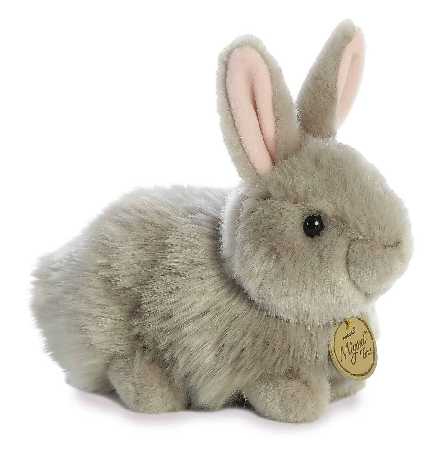 Aurora® Miyoni® Angora Bunny Stuffed Animal - Grey 7.5" - Realistic Detail - Polyester