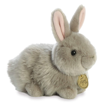 Aurora® Miyoni® Angora Bunny Stuffed Animal - Grey 7.5" - Realistic Detail - Polyester