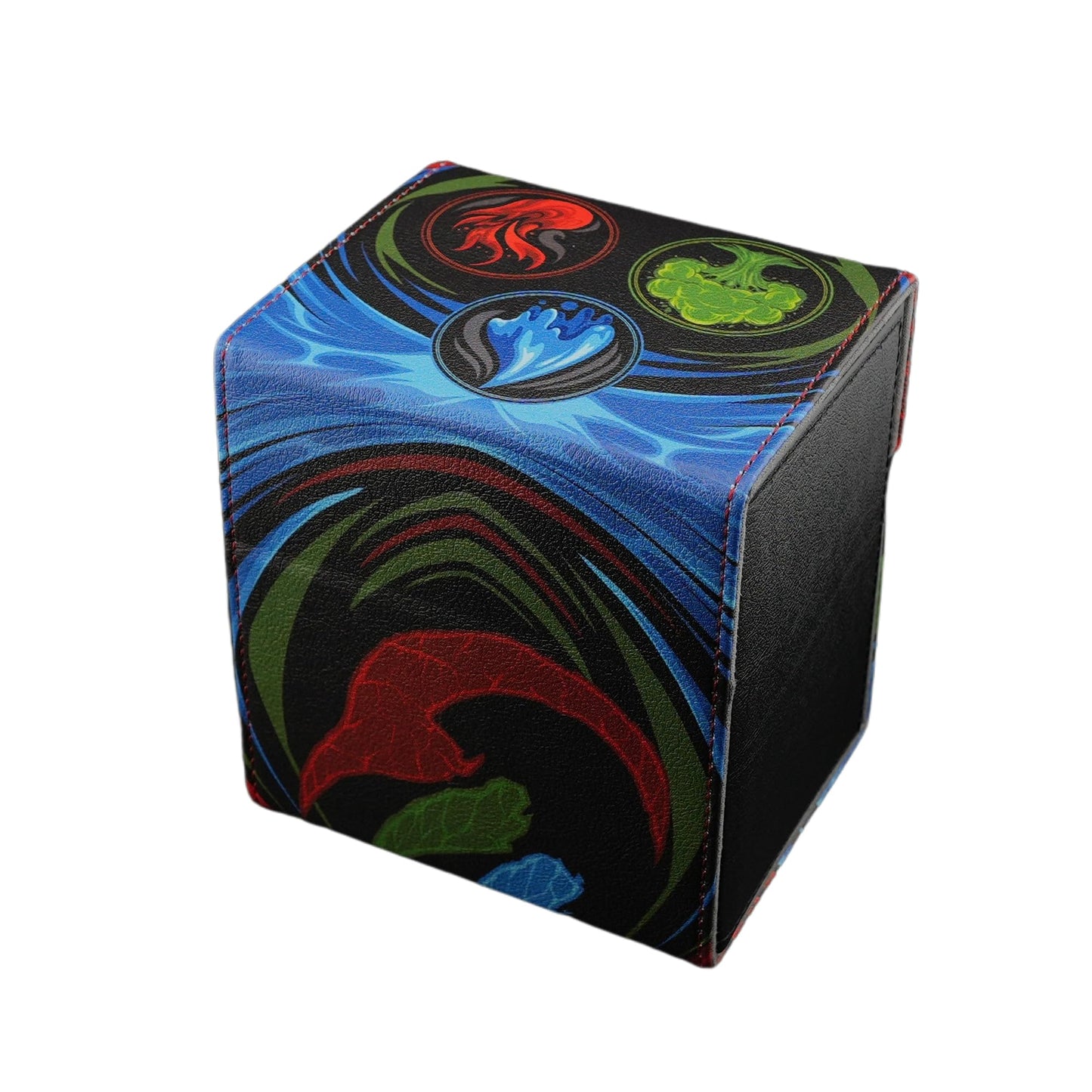 Ai protective covering MTG Commander 100+ Card Custom Art Deck Box With Storage (Blue/Red/Green)