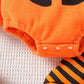 Wolbay 2Pcs Newborn Infant Baby Boy Girl Fleece Halloween Pumpkin Costumes Hoodie Romper Onesie Cotton Pants Outfit (6-12 Months