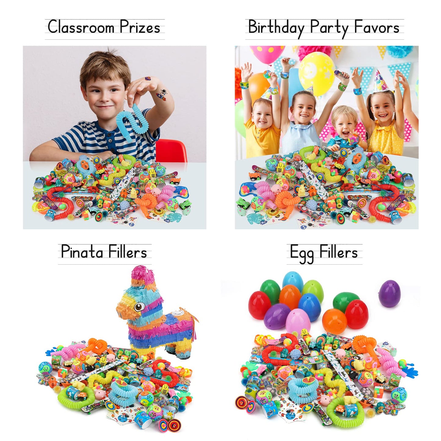 Nicknack 120Pcs Party Favors For Kids, Pinata Stuffers Toy Assortment For Kids Birthday Treasure Box Toys For Classroom, Stocking Stuffers, Carnival Prizes
