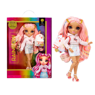 Rainbow High 9" Kia Hart Posable Fashion Doll with Backpack - Multicolor Vinyl, Special Edition for Kids Ages 4-12