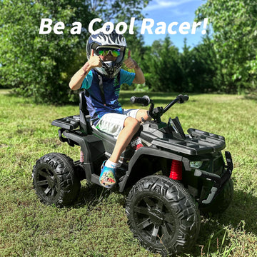 Hikiddo Kids Atv 4 Wheeler, 24V 4Wd Electric Atv Ride On Toy For Big Kid W/ 2-Seater, 4X200W Motor, 5.6Mph Max Speed - Pink