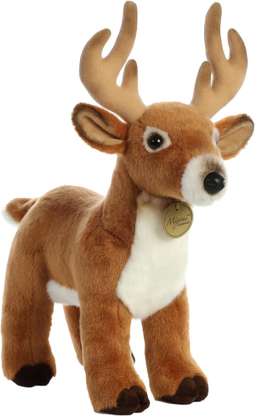 Aurora® Adorable Miyoni® Deer Stuffed Animal - Lifelike Detail - Cherished Companionship - Brown 14 Inches