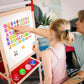 Joyooss Art Easel For Kids Easel For Toddlers, Adjustable Standing Double Sided Toddler Easels Kids Chalkboard Kid Easel With Pa