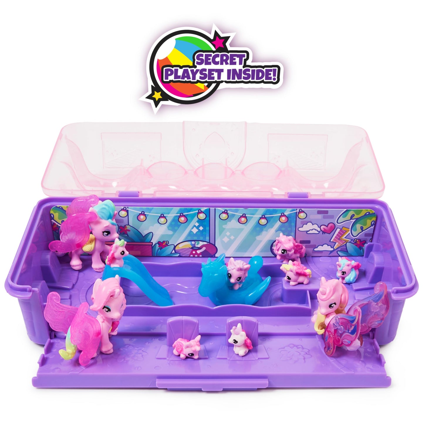 Hatchimals CollEGGtibles  Unicorn Family Carton with Surprise Playset  10 Characters and 2 Accessories  Kids Toys for Girls Ages 5 and up
