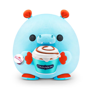 Snackles (Cinnabon) Hippo Super Sized 14 Inch Plush By Zuru, Ultra Soft Plush, Collectible Plush With Real Licensed Brands, Stuffed Animal
