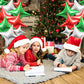 TONIFUL 30Pcs 26In&10In Star Balloons Red Green Silver Four Pointed Foil Mini Star Mylar Balloons for Halloween Chrismas Birthda