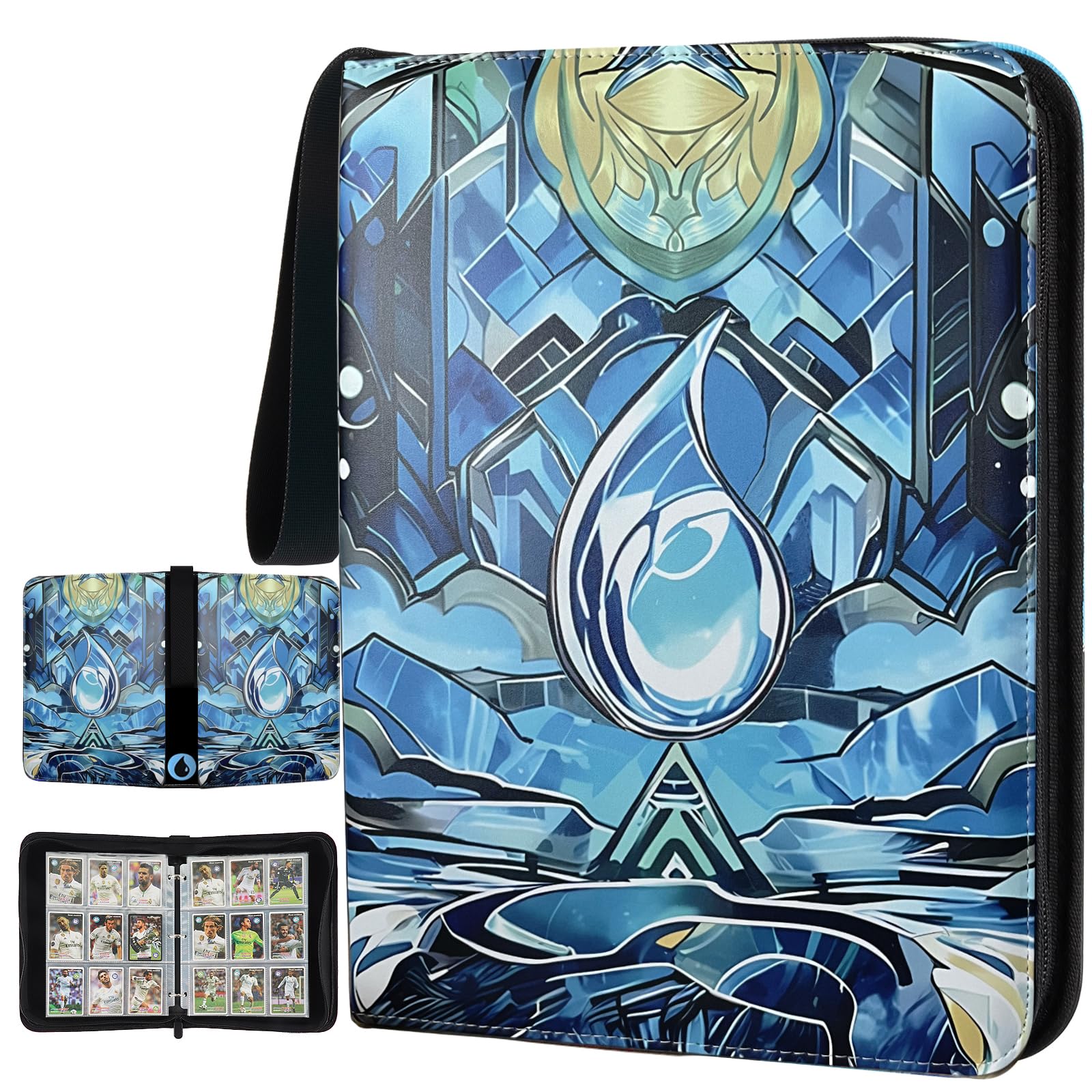 EYEGLEAM Card Binder for MTG/TCG 9 Pocket Trading Card Binder for YGO/PTCG Holds 720 Cards Collector Card Album for Standard Game Cards Toys Gifts(Blue)