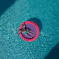 CALOBANA 8ft Round Inflatable Dock, Heavy Duty Water Hammock Floating Ring Island Platform Lake Raft for Adults Party Tanning Po
