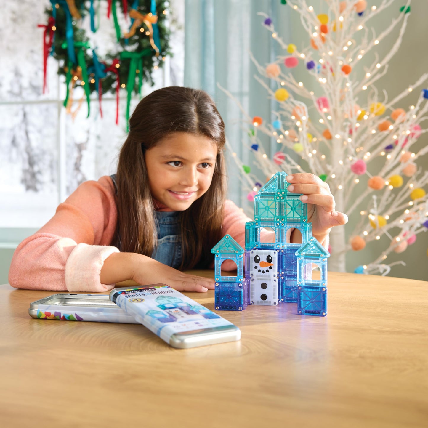 MAGNA-TILES microMAGS Winter Wonder Travel Set, 26-Piece Magnetic Building Set, 0.98"x3.35"x7.48", Made of Acrylonitrile Butad
