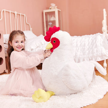 Ikasa Giant Chicken Stuffed Animal Plush Toy,23' Large Hen Henny Cute Jumbo Soft Toys,Huge Big Size Fluffy Plushy Fat Plushie,Gifts For Kids