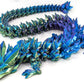 Subpoly Large 24 Articulated Crystal Dragon - Multi Color 3D Printed Plastic Dragon Figure - Rainbow Pearlescent Colors - Interlocked Body Segments and Legs (Large 24  Periwinkle Lime)