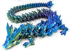 Subpoly Large 24 Articulated Crystal Dragon - Multi Color 3D Printed Plastic Dragon Figure - Rainbow Pearlescent Colors - Interlocked Body Segments and Legs (Large 24  Periwinkle Lime)