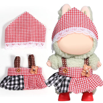 AICase for Labubu Clothes/for Labubu Outfits Clothes Set for 17cm Lububu Doll 2 Piece Set Hat Clothing for LA BUBU  Boys and Girls Stylish Adorable Dolls Clothes Accessories (No Doll)_07