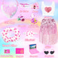 20Pcs 18 Inch Girl Doll Accessories Case Luggage Travel Play Set With Clothes, Bag, Travel Pillow, Glasses, Computer, Pretend Makeup Toy, Stuff For 18 Inch Doll - Christmas Birthday Gift