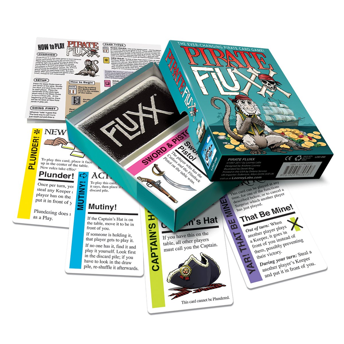 Looney Labs Pirate Fluxx Card Game - Ever-Changing Pirate-Themed Fun