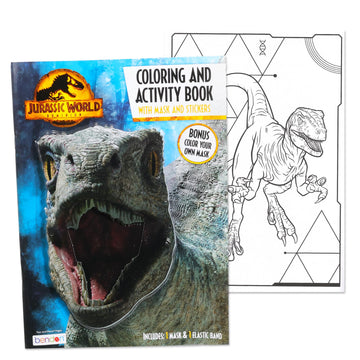 Jurassic World Coloring Book Set with Stickers and Posters (3 Books)
