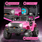 Funtok 12V Ride On Truck For Kids, Electric Cars For Toddlers W/Remote Control, Soft Start, Led Lights, Horn, Radio, Usb/Aux/Mp3, Battery Powered Cars For Kids To Drive (Pink)