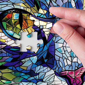 Stained Glass Puzzles Cat Puzzle 1000 Piece For Adults, Colorful Animal Puzzles 1000 Pieces Funny Kitty Jigsaw Puzzle, Cute Cats Puzzle As Decor