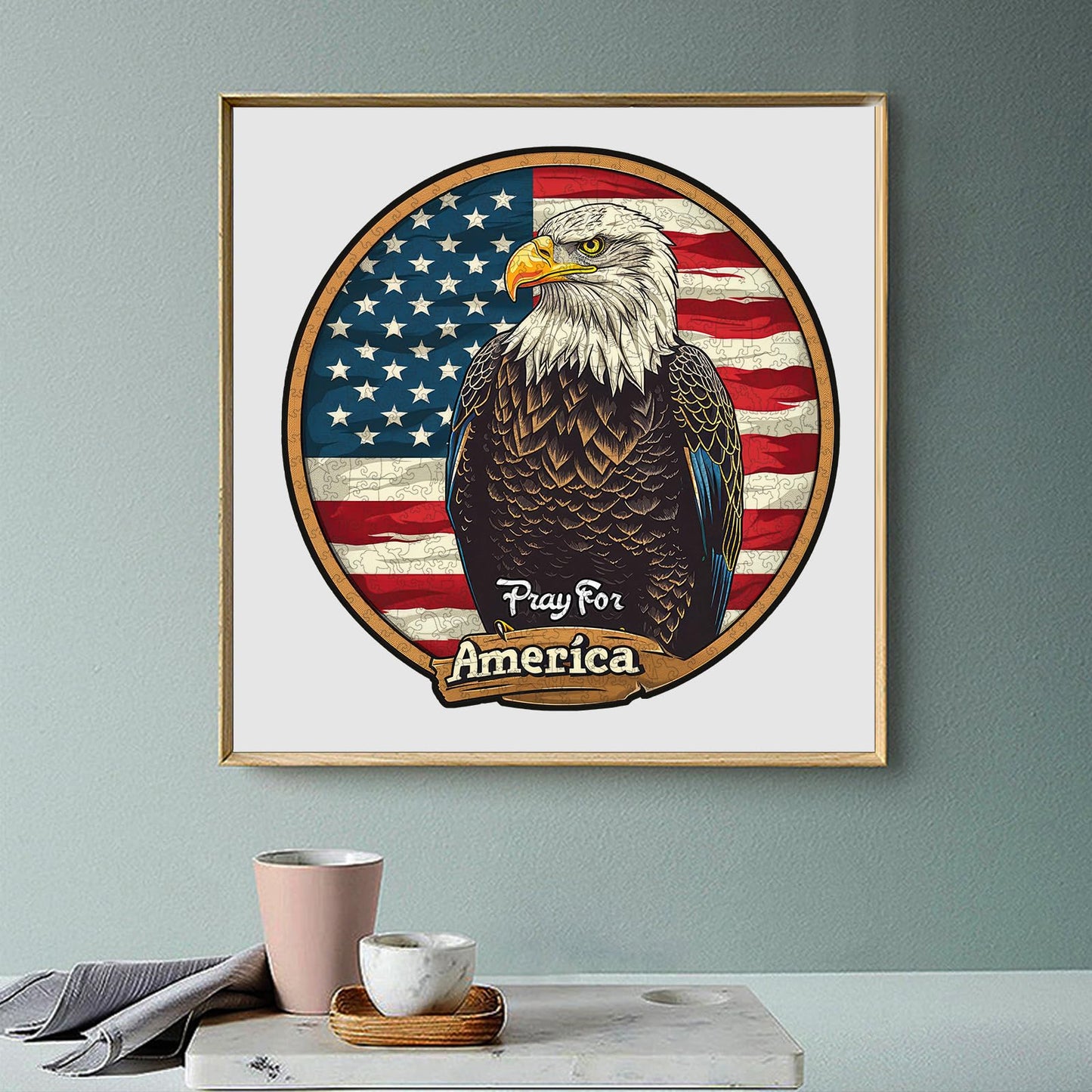 Wooden Puzzle for mature-themeds  Eagle Wooden Jigsaw Puzzles(15.7 * 15.9in-500pcs)  Unique Shape Animal mature-themed Puzzles Irregular Wood Puzzles Best Gift for mature-themeds and Kids Family Game