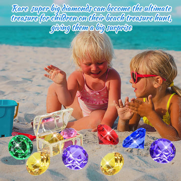 Marforever Extra Large Diving Gem Pool Toys, 60Mm Extra Big Diamond Colorful Pirate Treasure Diving Gems Huge Acrylic Diamond Po
