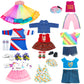 18-Inch-Doll-Clothes-Accessories Artst 18 Doll Accessories American Doll Clothing Dress Outfit Set With Hat Shoes Socks Waistbag For Girls